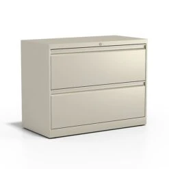 Staples Commercial 2 File Drawers Lateral File Cabinet, Locking, Putty/Beige, Letter/Legal, 36"W (20052D)