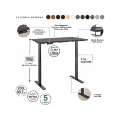 Bush Business Furniture Move 60 27"-47"H Adjustable Standing Desk, Storm Gray/Black (M6S4824SGBK) -Office Supply Shop 0684785A D716 4003 AC81005D08D97EE2 sc7