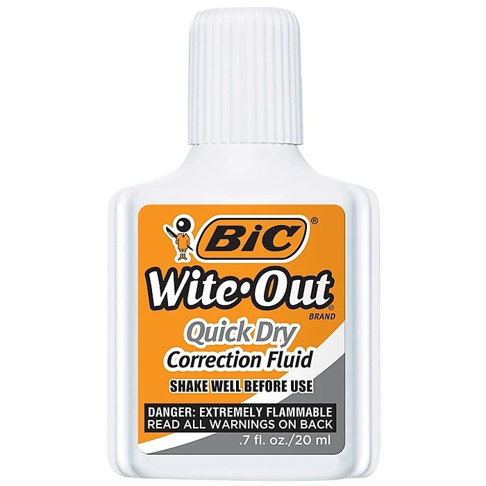 BIC Wite-Out Quick Dry Correction Fluid, 20 ml., White, 2/Pack (WOFQDP24-A-WHI) BIC Wite-Out Quick Dry Correction Fluid, 20 Ml., White, 2/Pack (WOFQDP24-A-WHI) -Office Supply Shop 0B248F5D 45EB 4032 B2B73E3EB29A1023 sc7