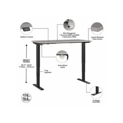 Bush Business Furniture Move 40 28"-48" Adjustable Standing Desk, Platinum Gray/Black (M4S6030PGBK) -Office Supply Shop 0CDDC707 2B46 4770 972DD0EB9C6A5686 sc7