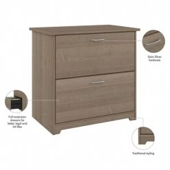 Bush Furniture Cabot 2-Drawer Lateral File Cabinet, Letter/Legal, Ash Gray, 31" (WC31280) -Office Supply Shop 0CFCE563 A84C 4241 874C2FE7293E45E3 sc7
