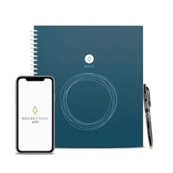 Rocketbook Wave Smart Reusable Notebook, 8.5" X 9.5", Dotted Ruled, 80 Pages, Blue (WAV-S-K-A)