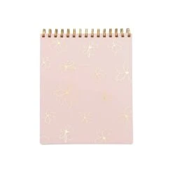 Russell+Hazel Posy Memo Notebook, 7.5" X 9", College Ruled, 98 Sheets, Pink/Gold (56297)