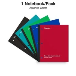 Staples Combo 1 Subject Notebook, 8.5" X 11", Quad Rule, 80 Sheets, Assorted Colors (06497) 2 Staples Combo 1 Subject Notebook, 8.5" X 11", Quad Rule, 80 Sheets, Assorted Colors (06497) -Office Supply Shop 0F85CEF8 D614 4351 978EC91F3A9FF713 sc7