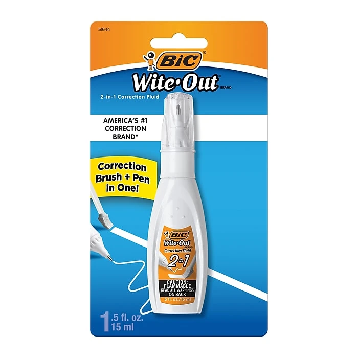 BIC Wite-Out 2-in-1 Correction Fluid, 15 ml., White (WOPFP11) BIC Wite-Out 2-in-1 Correction Fluid, 15 Ml., White (WOPFP11) -Office Supply Shop 10464039 AF51 448E AAA6EBF24A406EC6 sc7