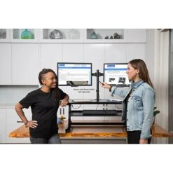 Rocelco 37.5" Deluxe Height Adjustable Standing Desk Converter, Large Retractable Keyboard Tray, Black (R DADRB) -Office Supply Shop 131FA14D A447 4CE1 B9905F81BC4BBE8A sc7