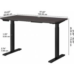 Bush Business Furniture Move 60 27"-47"H Adjustable Standing Desk, Storm Gray/Black (M6S4824SGBK) -Office Supply Shop 154A1C07 D723 4A90 96B90B1AF6639A6A sc7