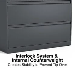 Staples 2-Drawer Lateral File Cabinet, Locking, Letter/Legal, Charcoal, 42"W (26822D) -Office Supply Shop 157F2254 489A 47E2 90C29EC4AADEE82C sc7