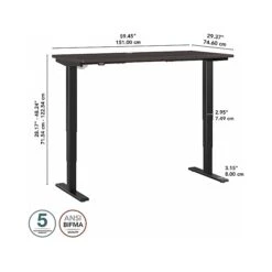 Bush Business Furniture Move 40 28"-48"H Electric Adjustable Standing Desk, Storm Gray/Black (M4S6030SGBK) -Office Supply Shop 17E5F31D 710A 4C2A A19BB8499F9C6F0B sc7