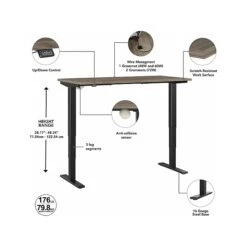 Bush Business Furniture Move 40 28"-48"H Electric Adjustable Standing Desk, Modern Hickory/Black (M4S7230MHBK) -Office Supply Shop 199BA5AD 789B 4C72 A86C82A8080BB2A7 sc7
