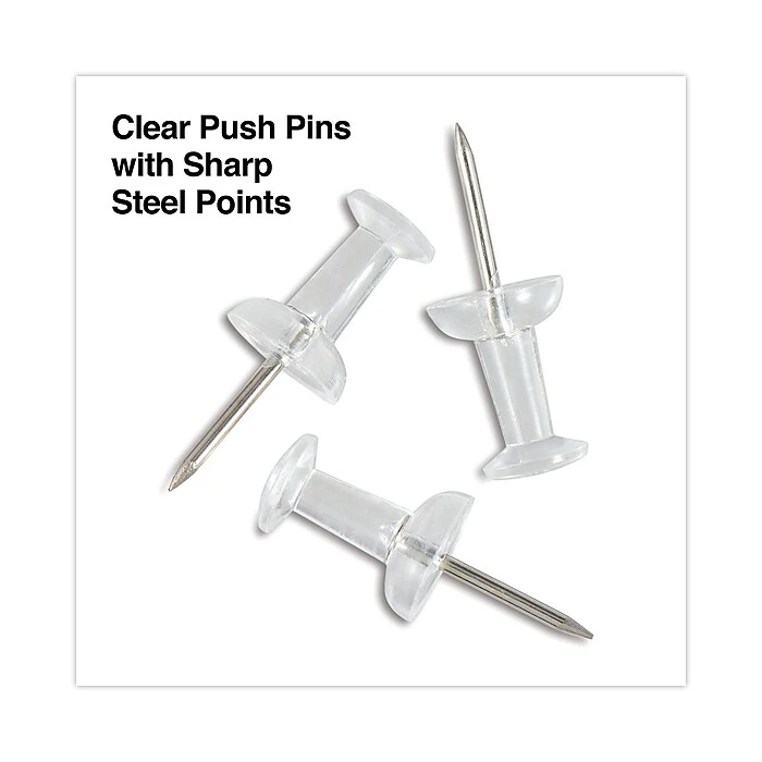 Universal Clear Push Pins, Plastic, 3/8", 400/Pack (UNV31306) Universal Clear Push Pins, Plastic, 3/8", 400/Pack (UNV31306) -Office Supply Shop 205742DD 1269 484B 97B1733C46E8AF41 sc7
