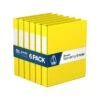 Davis Group Premium Economy 1" 3-Ring Non-View Binder, Yellow, 6/Pack (2301-05-06)