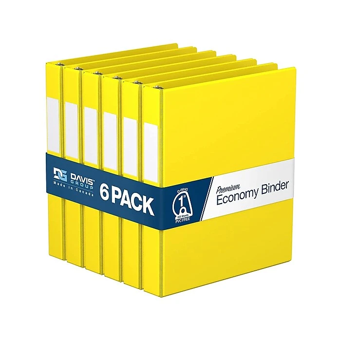 Davis Group Premium Economy 1" 3-Ring Non-View Binder, Yellow, 6/Pack (2301-05-06) Davis Group Premium Economy 1" 3-Ring Non-View Binder, Yellow, 6/Pack (2301-05-06) -Office Supply Shop 226CE1EC 39AE 42FC 8ACAC133C5C5204E sc7