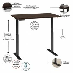 Bush Business Furniture Move 60 Series 27"-48" Adjustable Standing Desk, Black Walnut/Black (M6S4830BWBK) 2 Bush Business Furniture Move 60 Series 27"-48" Adjustable Standing Desk, Black Walnut/Black (M6S4830BWBK) -Office Supply Shop 22EFE8D4 7DE6 4B45 B87C64831C7BCEE5 sc7