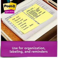 Post-it® Super Sticky Notes, Canary Yellow, Lined, 4 In X 6 In , 90 Sheets/Pad, 5 Pads/Pack (660-5SSCY) -Office Supply Shop 267A2582 D13C 4B94 A08822644AC1AB45 sc7