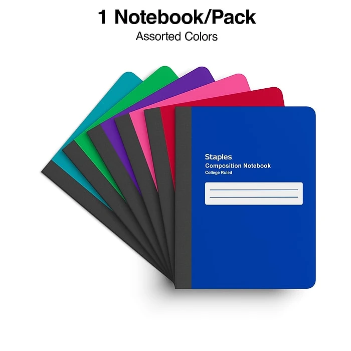 Staples Composition Notebook, 7.5" x 9.75", College Ruled, 80 Sheets, Assorted Colors (ST54889) Staples Composition Notebook, 7.5" X 9.75", College Ruled, 80 Sheets, Assorted Colors (ST54889) -Office Supply Shop 2A1ADBC9 E9FF 4D3D 9470233EEBE46CF8 sc7