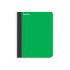 Staples Premium Composition Notebook, 7.5" X 9.75", College Ruled, 100 Sheets, Green (TR58345)