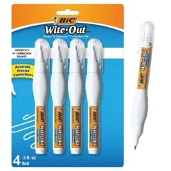 BIC Wite-Out Shake 'N Squeeze Correction Pen, 8 Ml., White, 4/Pack (50745)