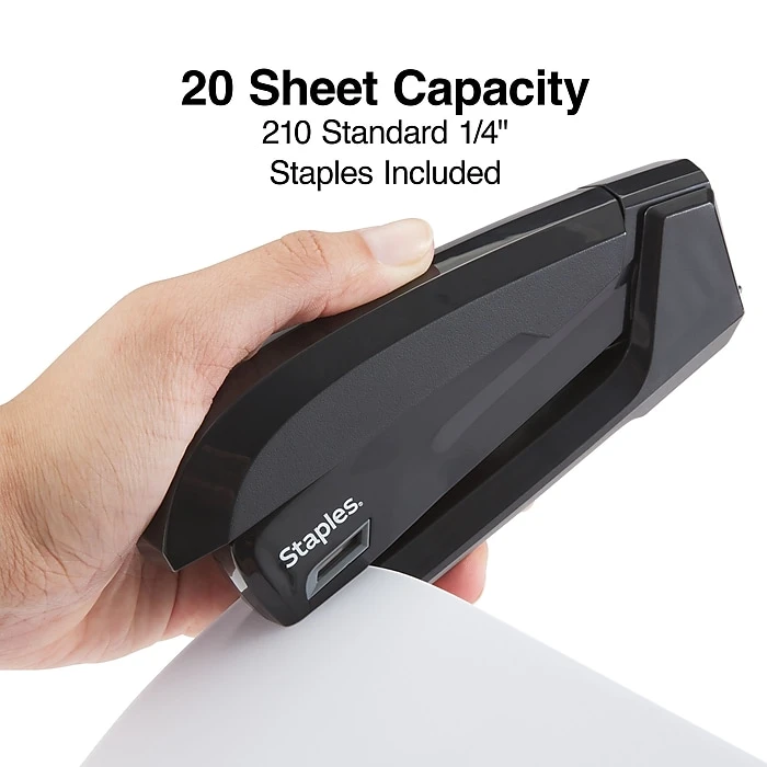 Staples One-Touch Desktop Stapler, 20 Sheet Capacity, Black, 500 (44436) Staples One-Touch Desktop Stapler, 20 Sheet Capacity, Black, 500 (44436) -Office Supply Shop 35DA5B59 E3ED 42B1 857AD562DAC3C678 sc7