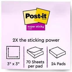Post-it® Recycled Super Sticky Notes, 3" X 3", Oasis Collection, 70 Sheets/Pad, 24 Pads/Pack (654-24SST-CP) -Office Supply Shop 37D9DC17 53A9 42C3 8E1B4B43C3165115 sc7