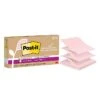 Post-it® 100% Recycled Paper Super Sticky Dispenser Pop-up Notes, Wanderlust Pastels, 3 In X 3 In, 6 Pads/Pack, 70 Sheets/Pad