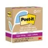 Post-it® 100% Recycled Paper Super Sticky Notes, 3 In X 3 In, Oasis Collection, 5 Pads/Pack, 70 Sheets/Pad (654R-5SST)