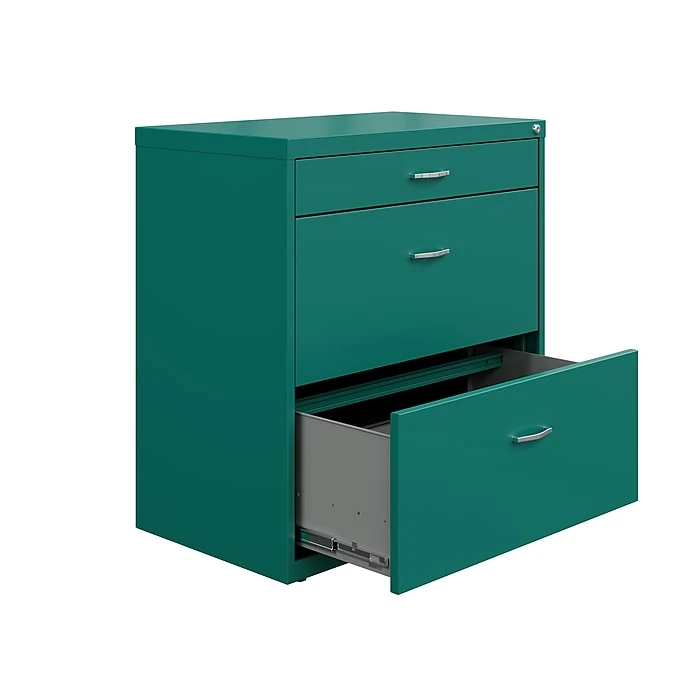 Space Solutions 3-Drawer Lateral File Cabinet, Letter/Legal Size, Lockable, 31.88"H x 30"W x 17.63"D, Teal (25074) Space Solutions 3-Drawer Lateral File Cabinet, Letter/Legal Size, Lockable, 31.88"H X 30"W X 17.63"D, Teal (25074) -Office Supply Shop 3F0E2931 9C37 4967 955D91BF972A3546 sc7