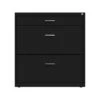 Space Solutions 3-Drawer Lateral File Cabinet, Letter/Legal Size, Lockable, 17.63'', Black (25070)