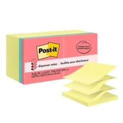 Post-it® Dispenser Pop-up Notes Value Pack, Canary Yellow And Assorted Colors, 3 In X 3 In, 100 Sheets/Pad, 18 Pads/Pack
