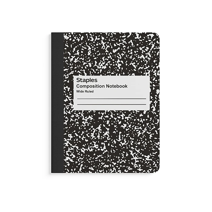 Staples® Composition Notebooks, 7.5" x 9.75", Wide Ruled, 100 Sheets, Assorted Colors, 4/Pack (ST58368) Staples® Composition Notebooks, 7.5" X 9.75", Wide Ruled, 100 Sheets, Assorted Colors, 4/Pack (ST58368) -Office Supply Shop 466C88F2 CDE9 4354 A9BB129B10893EB5 sc7