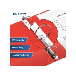 Davis Group Premium Economy 1 1/2" 3-Ring Non-View Binder, Red, 6/Pack (2312-03-06) -Office Supply Shop 46B54778 85B3 4DCF 99B34E83438FBF5C sc7