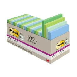 Post-it® Recycled Super Sticky Notes, 3" X 3", Oasis Collection, 70 Sheets/Pad, 24 Pads/Pack (654-24SST-CP) -Office Supply Shop 586D99A2 583A 43C8 8916986C4678C0ED sc7