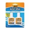 BIC Wite-Out Quick Dry Correction Fluid, 20 Ml., White, 2/Pack (WOFQDP24-A-WHI)