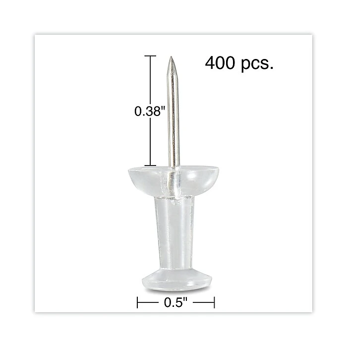 Universal Clear Push Pins, Plastic, 3/8", 400/Pack (UNV31306) Universal Clear Push Pins, Plastic, 3/8", 400/Pack (UNV31306) -Office Supply Shop 59E0657D C811 4DCD 9B344E26A76979F6 sc7