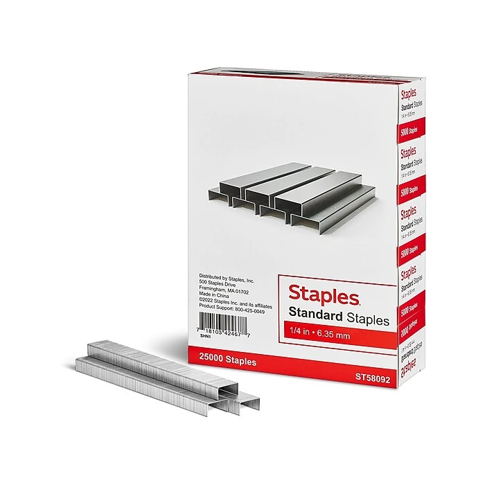 Staples Standard Staples, 1/4" Leg Length, 5000/Box, 5/Pack (TR58092) Staples Standard Staples, 1/4" Leg Length, 5000/Box, 5/Pack (TR58092) -Office Supply Shop 5F1B1C99 384A 47FE BF11CB64E15CA59E sc7
