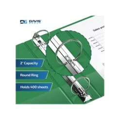 Davis Group Premium Economy 2" 3-Ring Non-View Binder, Green, 6/Pack (2313-04-06) -Office Supply Shop 67E73155 8C68 4ED0 86EB662423075CB2 sc7