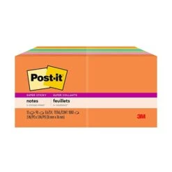 Post-it® Super Sticky Notes, 3" X 3", Energy Boost Collection, 90 Sheets/Pad, 12 Pads/Pack (654-12SSUC) -Office Supply Shop 685C54A7 62AD 43DD A4AE189F5701E380 sc7