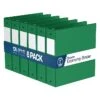 Davis Group Premium Economy 2" 3-Ring Non-View Binder, Green, 6/Pack (2313-04-06)