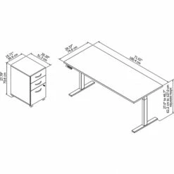 Bush Business Furniture Move 60 Series 27''-47'' Adjustable Standing Desk W/ Storage, Storm Gray/Black Powder Coat (M6S006SGSU) -Office Supply Shop 6E5CD7CD 0DA0 4803 B2A69E6980BDAC4C sc7