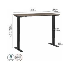 Bush Business Furniture Move 40 28"-48"H Electric Adjustable Standing Desk, Modern Hickory/Black (M4S6030MHBK) -Office Supply Shop 70243A33 670D 4886 99BDC27E2AA11FCF sc7
