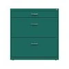 Space Solutions 3-Drawer Lateral File Cabinet, Letter/Legal Size, Lockable, 31.88"H X 30"W X 17.63"D, Teal (25074)