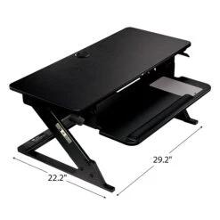 3M™ Precision Standing Desk, 35"W Adjustable Desk Riser With Gel Wrist Rest And Precise™ Mouse Pad, Black (SD60B) -Office Supply Shop 7557BECA 67D1 40BA 8474C50DE6CEF436 sc7