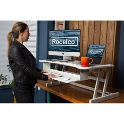 Rocelco 37" Deluxe Adjustable Desk Riser, White (R DADRW) -Office Supply Shop 80951B12 B4EE 4468 A0EDE4296698EB08 sc7