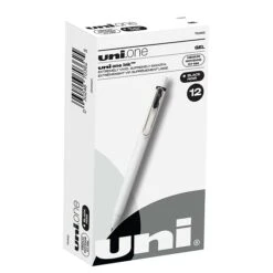 Uni-ball Uni One Retractable Gel Pens, Medium Point, 0.7mm, Black Ink, Dozen (70362)