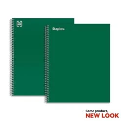 Staples 1-Subject Notebook, 8.5" X 11", College Ruled, 90 Sheets, Green (TR58358)