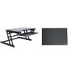 Rocelco 32" Height Adjustable Standing Desk Converter With Anti Fatigue Mat Bundle, Black (R ADRB-MAFM)