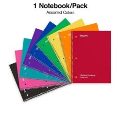 Staples 1 Subject Notebooks, 9" X 11", College Ruled, 100 Sheets, Black (42077M) -Office Supply Shop 85EF1D47 29E3 467E 99B5B203F3EB7C22 sc7