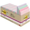 Post-it® Recycled Super Sticky Notes, 3" X 3", Wanderlust Pastels Collection, 70 Sheets/Pad, 24 Pads/Pack (654-24NH-CP)