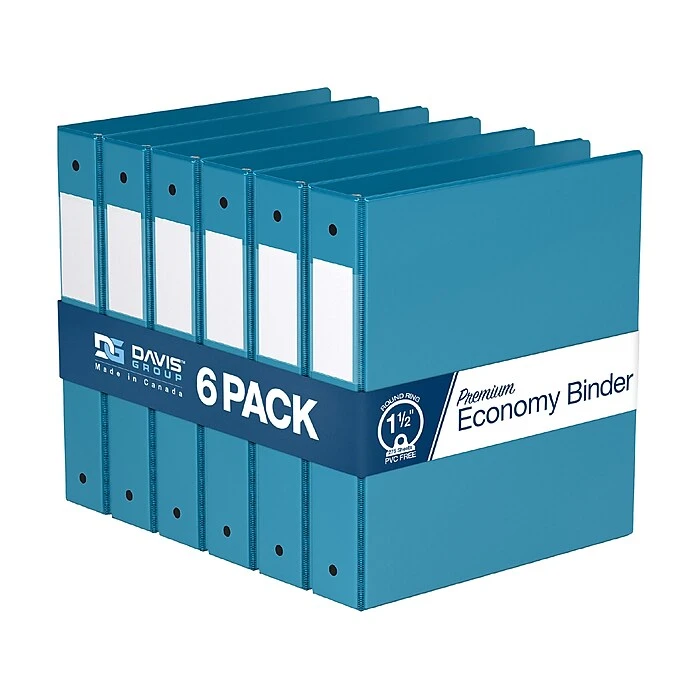 Davis Group Premium Economy 1 1/2" 3-Ring Non-View Binder, Turquoise Blue, 6/Pack (2312-52-06) Davis Group Premium Economy 1 1/2" 3-Ring Non-View Binder, Turquoise Blue, 6/Pack (2312-52-06) -Office Supply Shop 8FA858D4 6753 4573 AC0702AB756E495F sc7