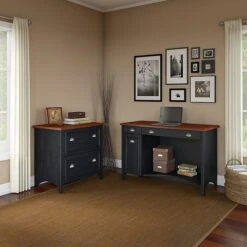 Bush Furniture Fairview 2 Drawer Lateral File Cabinet, Antique Black And Hansen Cherry (WC53984T) -Office Supply Shop 900C457F F3DE 4C22 813EB722FC00CB11 sc7